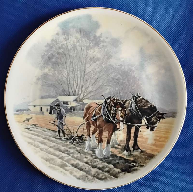 FR Gray & Sons Vintage Working Horses Decorative Plates