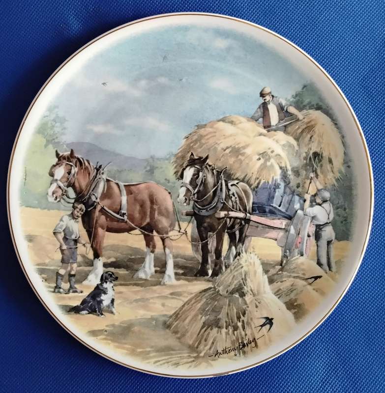 FR Gray & Sons Vintage Working Horses Decorative Plates