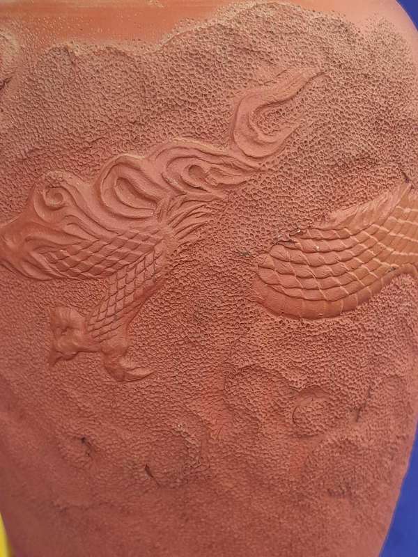 Vintage Chinese Yixing Terracotta Dragon Vase