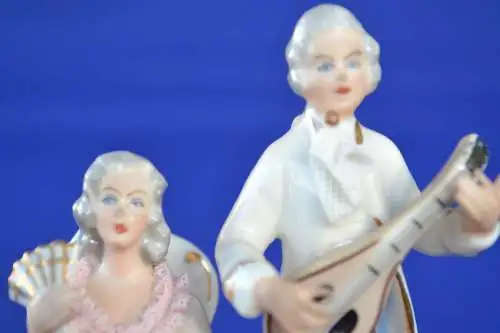 Vintage Sandizell  Hoffner & Co  Dresden Lace Porcelain Courting Couple Figurine - Germany