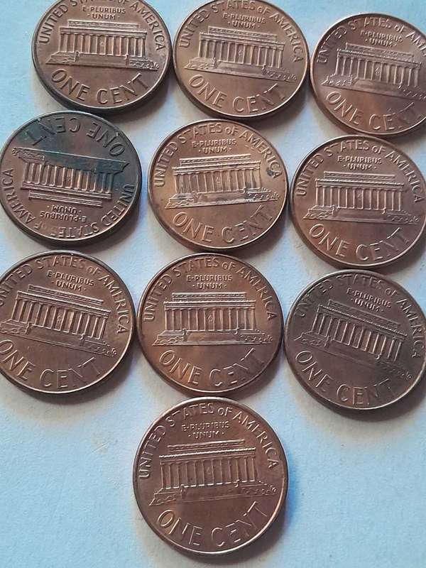 10 x USA 1 Cent Coins