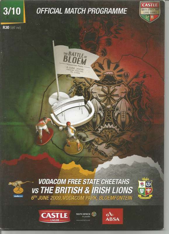 Mint Collectable The Battle of Bloem - Cheaters vs British and Irish Lions Rugby Programmes x 6