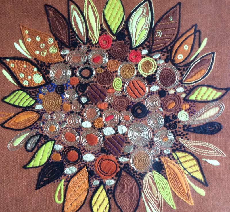 Retro Embroidery Art - Framed behind Glass