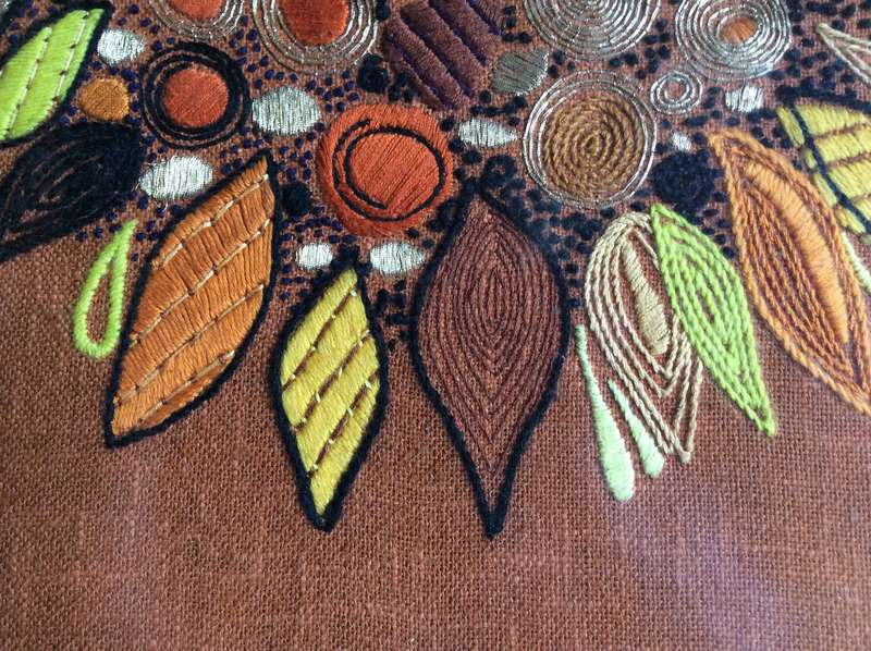 Retro Embroidery Art - Framed behind Glass