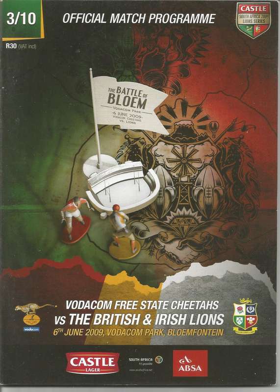 Mint Collectable The Battle of Bloem - Cheaters vs British and Irish Lions Rugby Programmes x 6