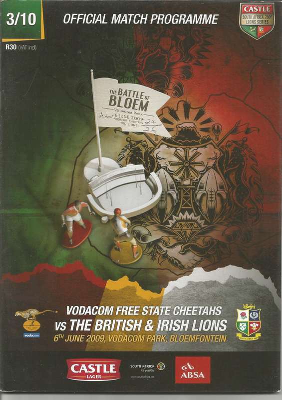 Mint Collectable The Battle of Bloem - Cheaters vs British and Irish Lions Rugby Programmes x 6