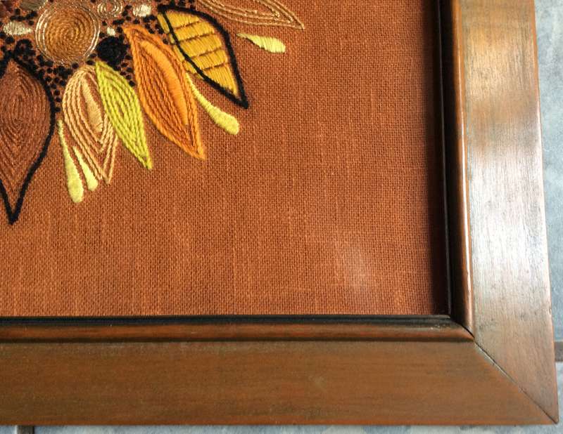 Retro Embroidery Art - Framed behind Glass