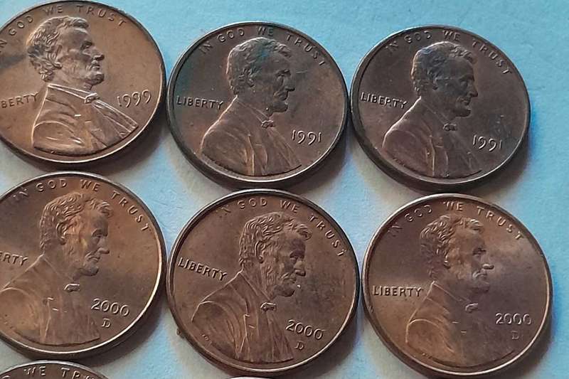 10 x USA 1 Cent Coins