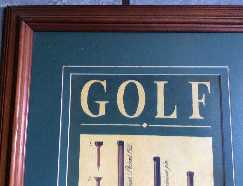 Golf Wood Poster Print framed behind Glass