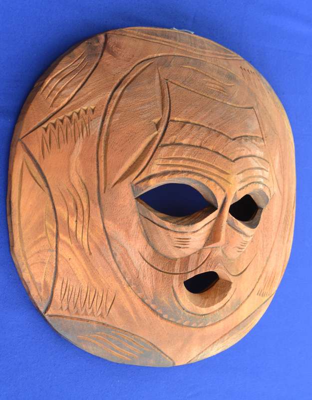 Hand Carved West African Circular Mask