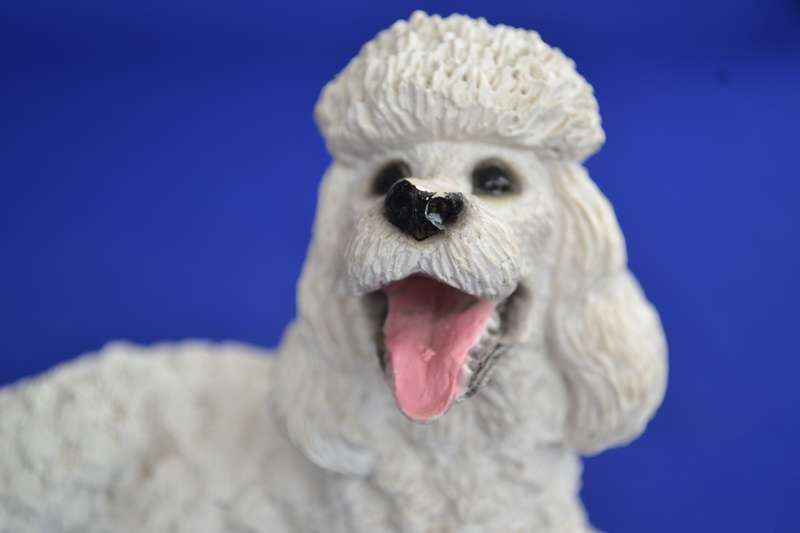 Vintage Hand Painted Resin Poodle - Made in Italy
