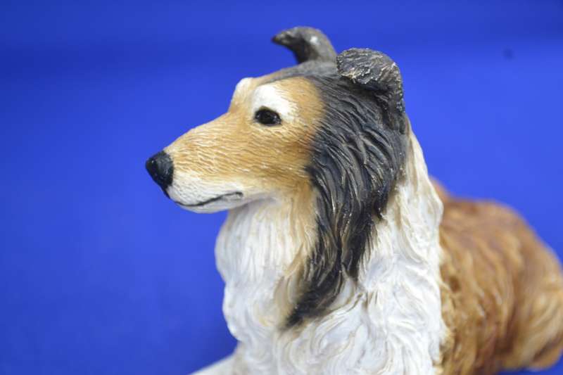 Vintage Hand Painted Resin Collie - Made in Italy