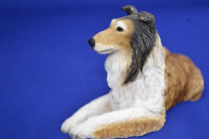 Vintage Hand Painted Resin Collie - Made in Italy
