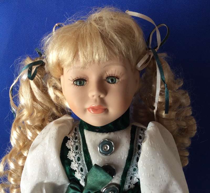 Porcelain Display Doll on Stand