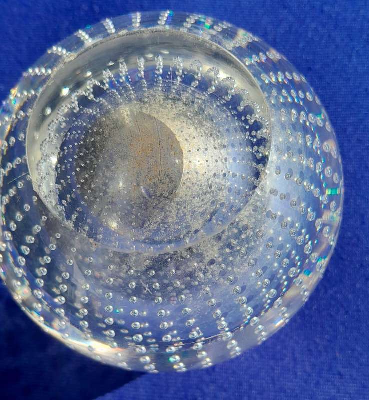 Leerdam Spijkerbol Ball Shaped Bullicante Art Glass Vase