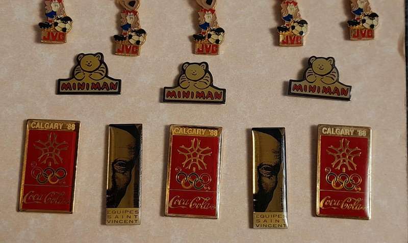 Vintage Assorted Collectable Enamel Lapel Pins 36 Pieces  - Framed