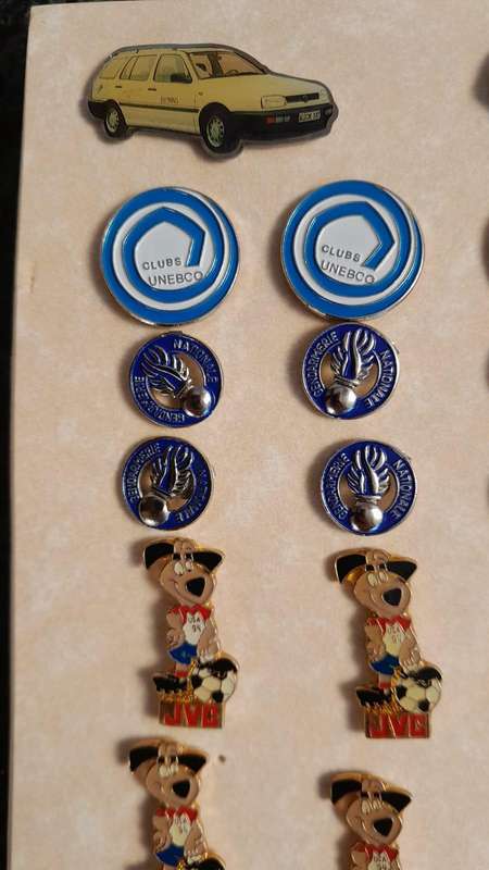Vintage Assorted Collectable Enamel Lapel Pins 36 Pieces  - Framed