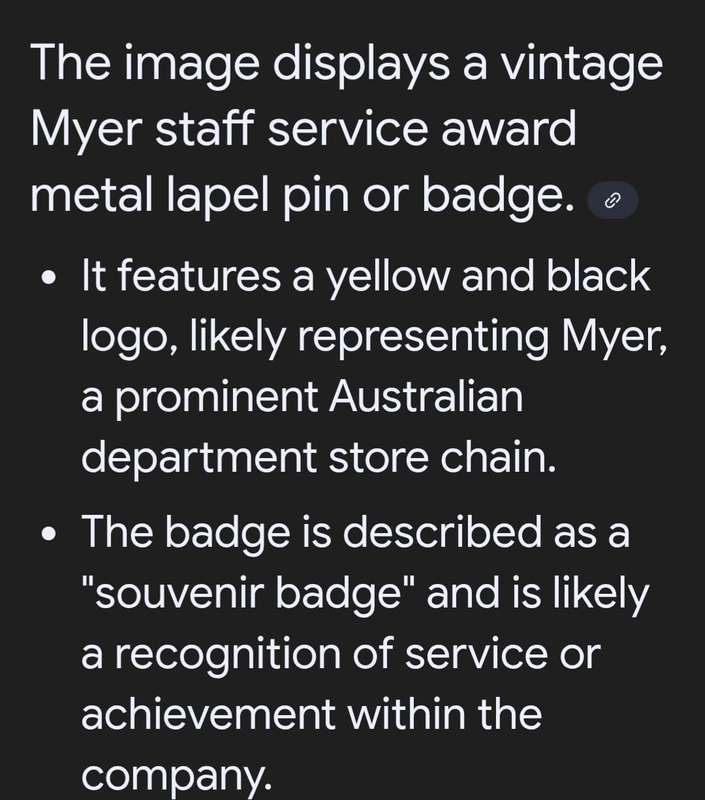 Myer Staff Service Award Lapel Pin