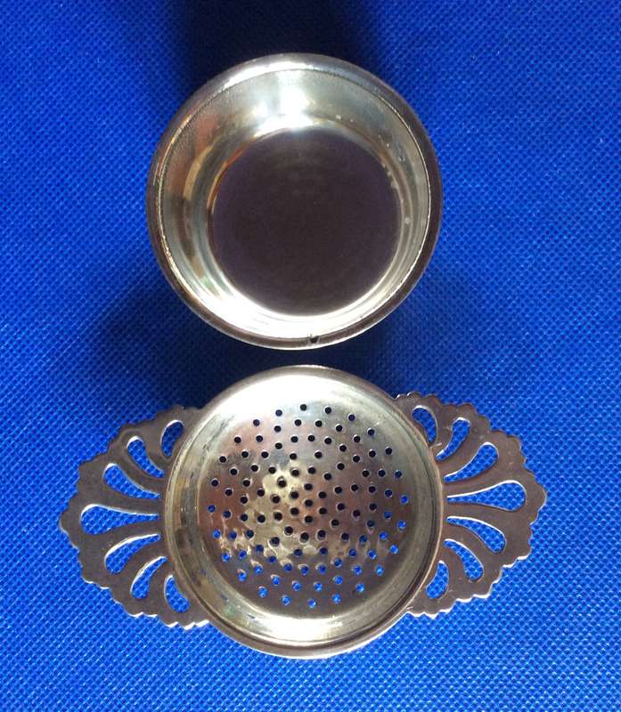 Vintage Carlton Ware Covered Sugar Bowl, Sterling Porcelain Toast Rack and SP Tea Strainer