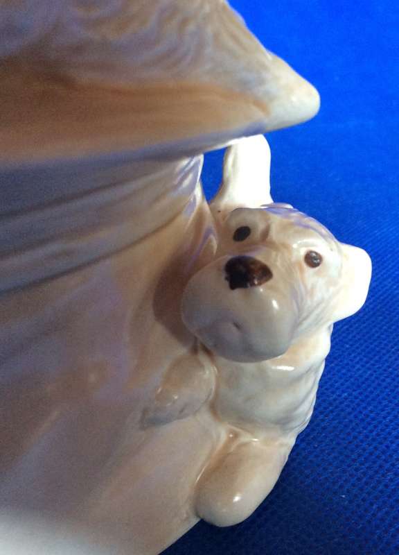 Vintage Sylvac Cat and Dog on Top Hat Posy Vase c1940s