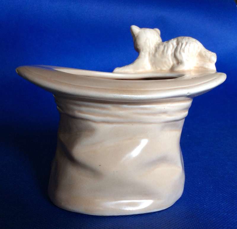 Vintage Sylvac Cat and Dog on Top Hat Posy Vase c1940s