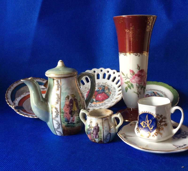 Selection of Assorted Limoges Style Miniatures - 9 Pieces