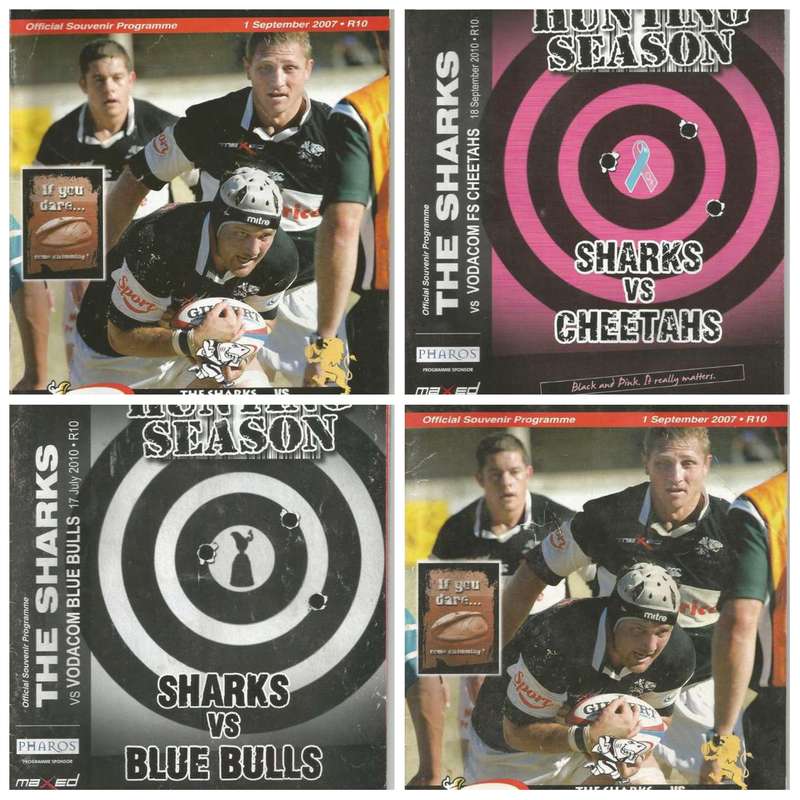 Collectable Sharks Rugby Mint condition Programmes x 4