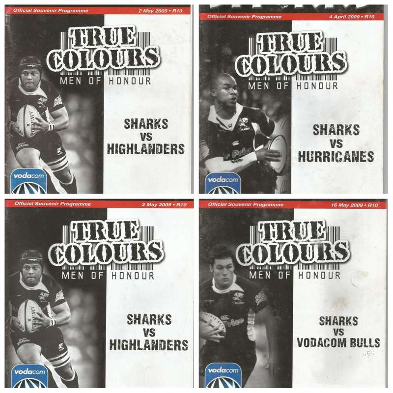 Collectable Sharks True Colours Rugby Programmes x 4 in Mint condition