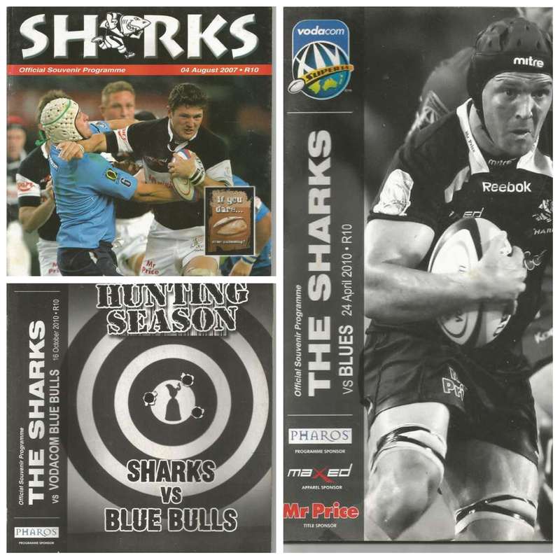 Mint Collectable Sharks  Rugby Programmes x 3