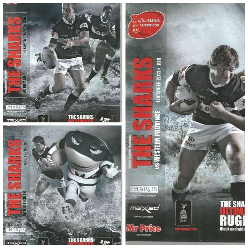 Mint Collectable Sharks Rugby Programmes x 3