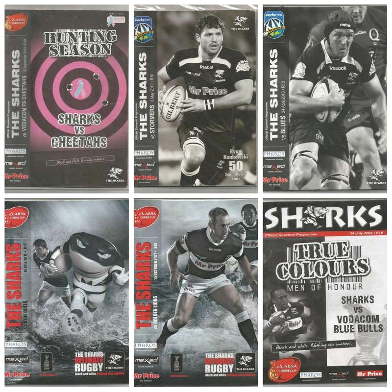 Collectable Sharks Rugby Programmes x 6 Mint condition