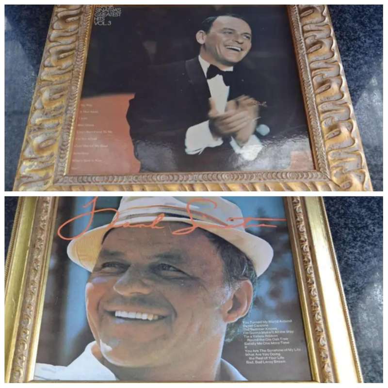 Frank Sinatra Vintage Vinyl Record Covers - Framed