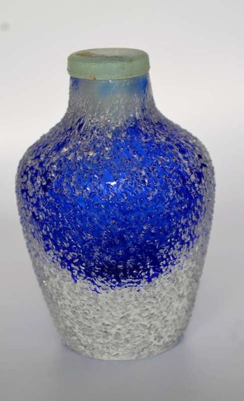 Vintage Cobalt Blue Saks Fifth Avenue Crystal  Perfume Bottle