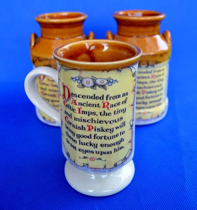 Vintage Presingoll Cornish Pottery ~ Cornish Piskey Items - Three Pieces
