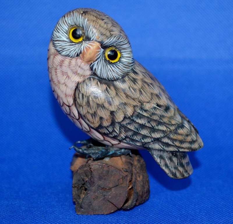 Vintage John J Maddison Co Owl hand Carved Figure