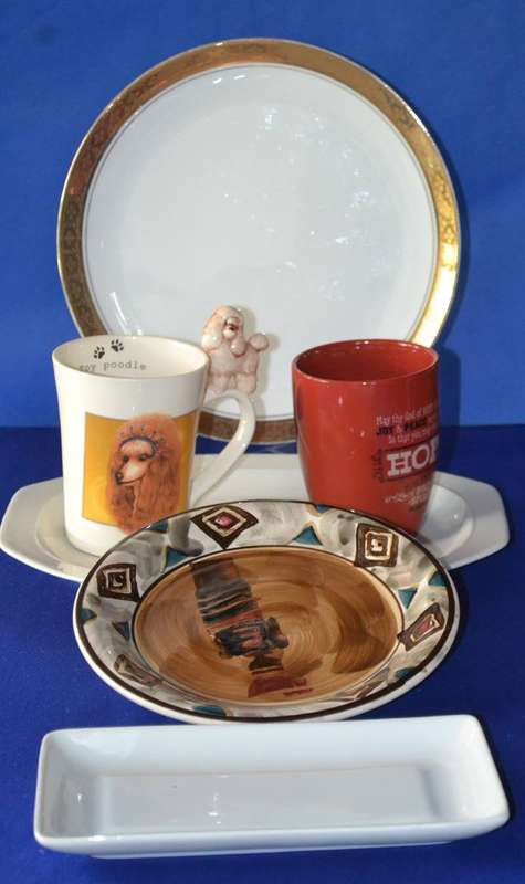 Assorted Porcelain Plates, Mugs Platters  - 6 Pieces