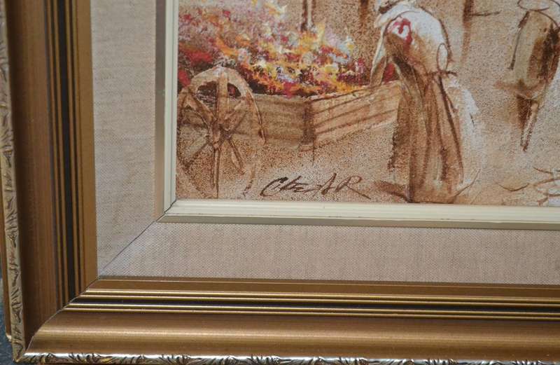 Original Boris Chezar oil / Sand painting on canvas
