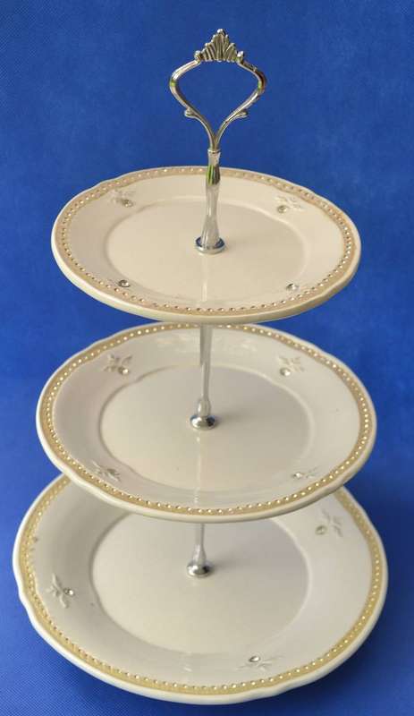Vintage 3 Tier Porcelain Cake Stand