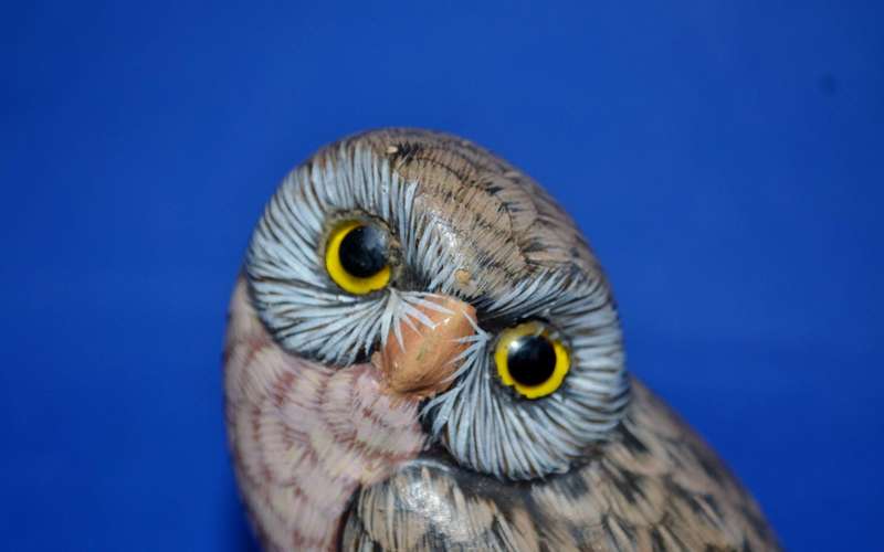 Vintage John J Maddison Co Owl hand Carved Figure
