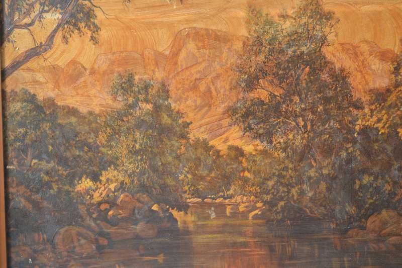 Tinus de Jongh Oleograph  "Berg River" In Original Frame