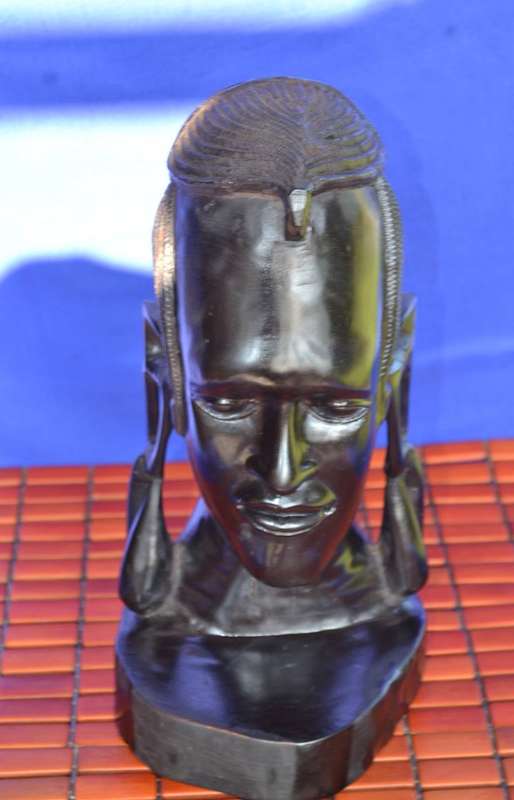 Vintage African Hard Wood Maasai Warrior Bust