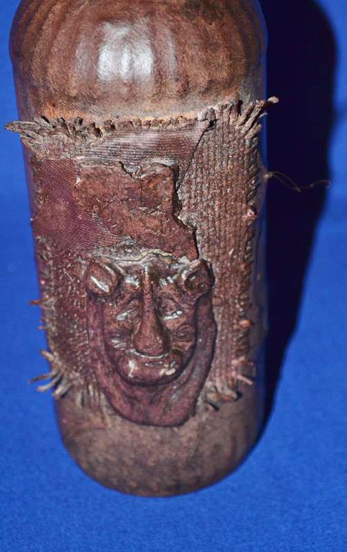 True Vintage Leather wrapped Glass Bottle