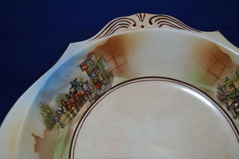 True Vintage Grimwades  "Old English Coaching Scenes" Dessert Set - 4 Pieces