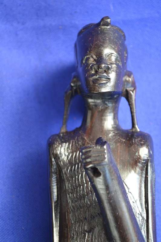 Pair of Vintage Ebony Hand Carved African Figures