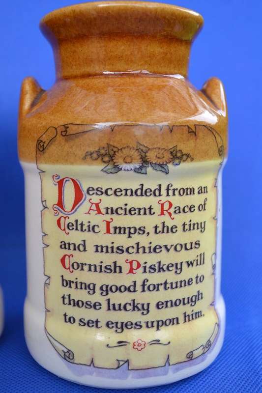 Vintage Presingoll Cornish Pottery ~ Cornish Piskey Items - Three Pieces