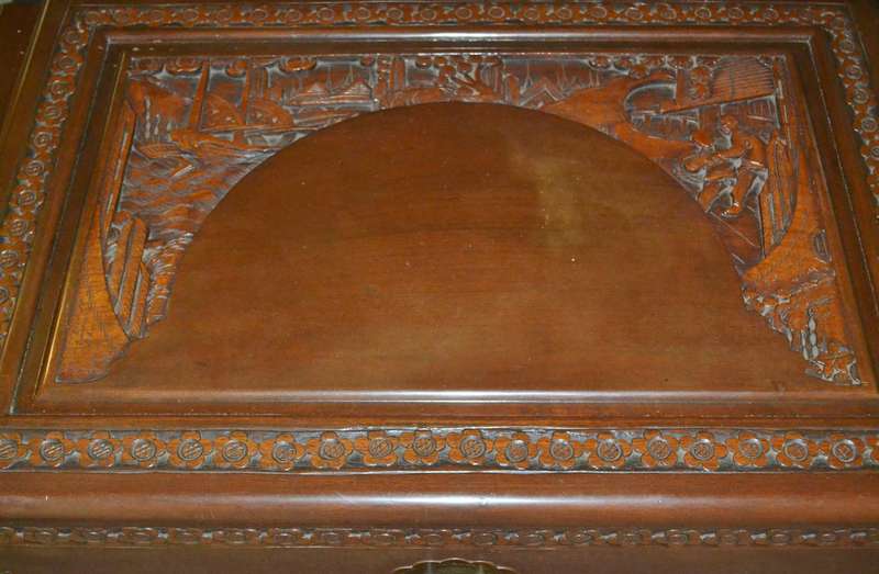 Vintage Carved Chinese Camphor Wood Kist