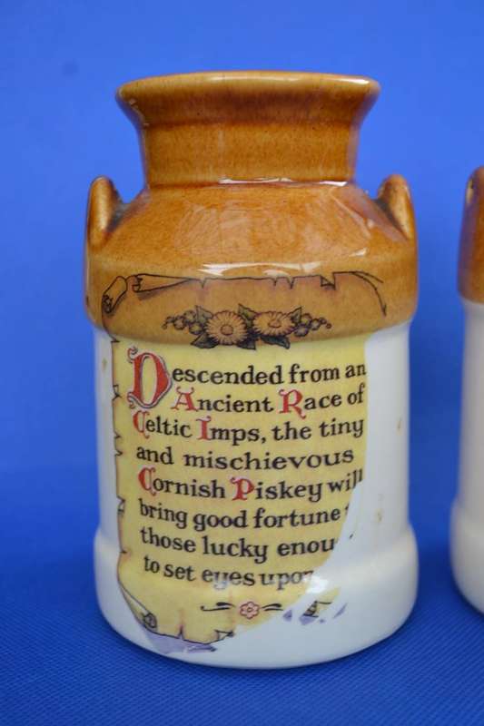 Vintage Presingoll Cornish Pottery ~ Cornish Piskey Items - Three Pieces