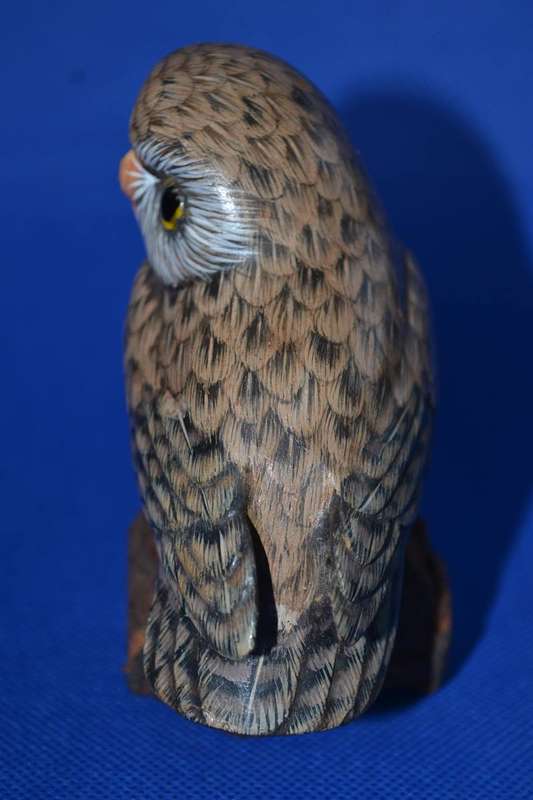 Vintage John J Maddison Co Owl hand Carved Figure