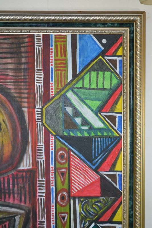 Large Original  Painting - Vibrant Ethnic Design  Signed Masizwane