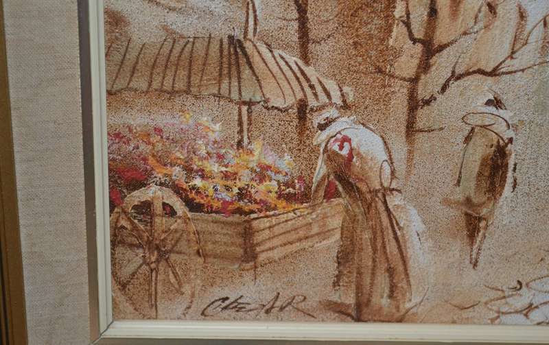 Original Boris Chezar oil / Sand painting on canvas